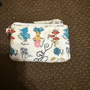Floral and Mushroom Print Pouch